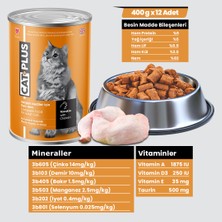 Catplus Sos Içinde Et Parçacıklı Tavuklu Yetişkin Kedi Konserve Yaş Mama 400 gr x 12 Adet