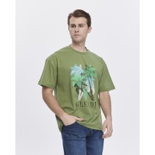 Glendi Ağaç Baskılı Oversize Tişört