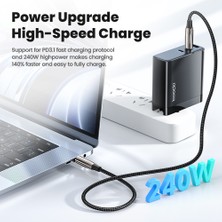 Toocki 240W USB C Tipi C Kablo Pd3.1 48V 5A Süper Hızlı Şarj Kablosu Tip C  iPhone  Xiaomi Samsung   Macbook