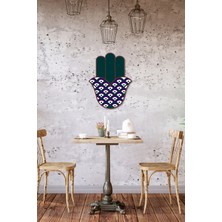 Dark Flamingo El Yapımı Üç Boyutlu Ahşap Modern Fatma Ana Hamsa Eli Ev ve Ofis Duvar Dekoru