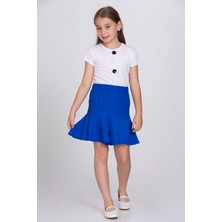 LuiKids Kız Çocuk Beli Lastikli Fırfırlı Etek