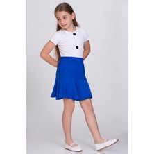 LuiKids Kız Çocuk Beli Lastikli Fırfırlı Etek