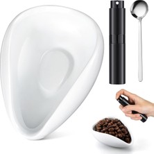Mirror32 Kahve Çekirdeği Dozaj Bardağı ve Rdt Sprey Şişesi ve Kaşık 3 Parçalı Set, Kahve Barı Aksesuarları, Seramik Dozaj Kapları Beyaz (Yurt Dışından)