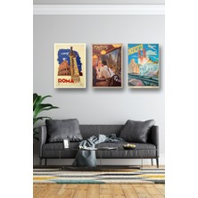 NOKEM Setli Dekoratif Şehir Posterleri & 3'lü Set Şehir Posterleri & Dekoratif Posterler Smnkm1