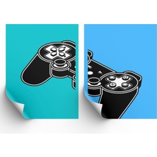 NOKEM 2'li Set Playstation Posterleri & Sony Posterleri & Oyuncu Posterleri & Oyun Posterleri Gknkm1