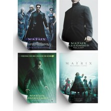 NOKEM 4lü Set The Matrix Posterleri & Matrix Posterleri & Matrix Afişleri & Film Posterleri Dfknkm1