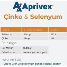 Aprivex Çinko-Selenyum 30 Yumuşak Kapsül