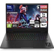 Hp Omen 16-WF0008NT I7-13700HX 64 GB 1 Tbssd RTX4080 16.1" Fhd  Freedos Taşınabilir Bilgisayar 81T46EA BT14