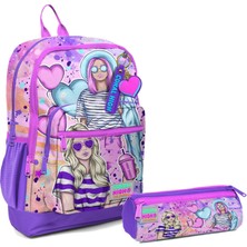 Coral High Ilkokul Sırt Çantası ve Kalemlik Seti - Pembe Mor Fashion Girl - Kız Çocuk