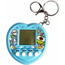 Başel Kalp Şekilli Mini Oyun Konsolu Anahtarlık - Mavi