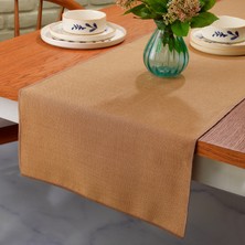 Schafer Home Bianca Keten Polyester Runner 40X160-KAHVERENGI