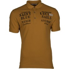 Ar-ma Erkek Polo Yaka Örme Tişört Regular Fit %100 Pamuk Pike Yazı Baskılı Y9TYO7956