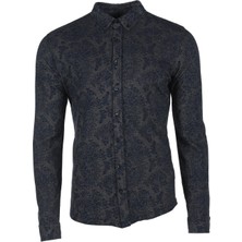 Ar-ma Erkek Gömlek Uzun Kollu %100 Pamuk Pike Kumaş Regular Fit Şal Desenli Düğmeli Likralı K8GKO1053