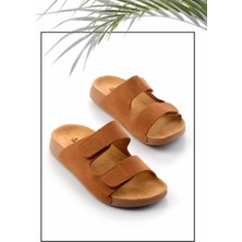 Bambi Taba Nubuk Hakiki Deri Kadın Terlik K04819011101