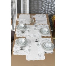 Çeyiz Diyarı Viktori Keten Nakışlı Amerikan Servis Takımı 19 Parça Silver