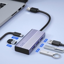 Dm CHB060 Pd Güç Destekli USB 3.0 4 Portlu Usb-A Hub Çoklayıcı Adaptör