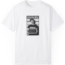 Bs Moda Unisex Rapstar Yıldızı Baskılı Beyaz Basic Tshirt
