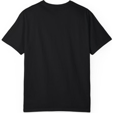 Unisex Süper Kahraman Baskılı Siyah Basic Tshirt