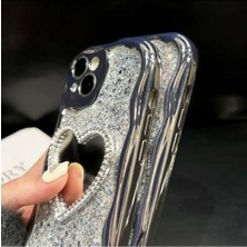 Alstrap iPhone 11 Uyumlu Kalpli Aynalı Pırıltılı Yumuşak Kılıf