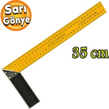 Badem10 Alüminyum L Gönye Sarı Gönye Cetvel Kaynak Kaynakçı Marangoz Gönyesi 350 mm