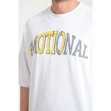 R-5786 Emotıonal Nakışlı Oversize Süprem Tişört