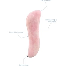 Seay Pembe Kuvars Taşı ''S'' Gua Sha Yüz Masaj Aleti Doğal Taş Sertifikalı