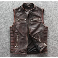 Nyc Motorcu Yelek Eskitme Deri