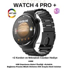 Wair Teknoloji Watch 4 Pro Plus Yeni Model Akıllı Saat Cüzdan ve 2 Kordon Hediyeli Tüm Telefonlara Uyumlu Amoled