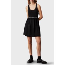 Calvin Klein Streç Pamuklu Regular Fit Mini Elbise J20J221624BEH Kadın Elbise J20J221624 Beh
