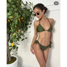 Ödül Mayoları Haki Yeşil Bikini Takım