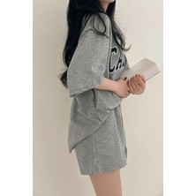 Only Trendwear  Unisex California Detay Baskılı Şort Takım