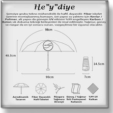 Heydiye Upf 50+ > Spf 99+ Uv Korumalı Öklid (Güneş / Yağmur) Şemsiye