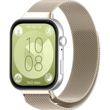 Sneezy Huawei Watch Fit 3 Uyumlu Paslanmaz Hasır Örgü Metal Milano Kordon Strap