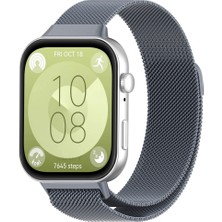 Sneezy Huawei Watch Fit 3 Uyumlu Paslanmaz Hasır Örgü Metal Milano Kordon Strap