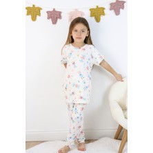 Harika Kids Kız Çocuk Pamuklu Penye Kumaş Baskılı Pijama Takımı