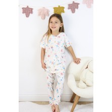 Harika Kids Kız Çocuk Pamuklu Penye Kumaş Baskılı Pijama Takımı