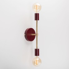 Riolight  Retro,vintage,rustik Bordo 2XE27 Duylu Metal Ayna Üstü Duvar Aplik