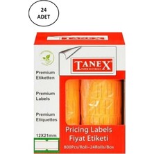 Tanex 12X21 mm Turuncu Fiyat Etiketi 800 Ad 24 Lü