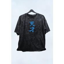 Unisex Sırt Baskılı Seishiro Nagi Vintage Tişört, Oversize Anime Baskılı Yıkamalı T-Shirt