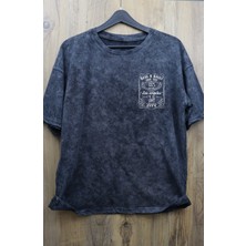 Fuddy Moda Unisex Guns N Roses Sırt Baskılı Yıkamalı Tişört, Oversize Rock-Metal Baskılı Vintage T-Shirt