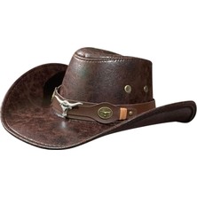 Divine Batı Kovboy Şapkası Kadın Trendy Cowgirl Şapka Seyahat Yürüyüş Temalı Parti Boğa Kafası Kahve Için (Yurt Dışından)
