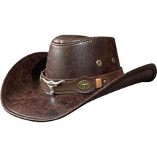 Divine Batı Kovboy Şapkası Kadın Trendy Cowgirl Şapka Seyahat Yürüyüş Temalı Parti Boğa Kafası Kahve Için (Yurt Dışından)