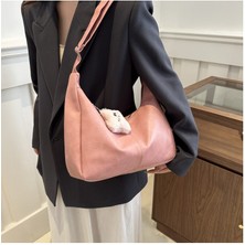 Soou Kadın Tote Çanta Bayan Deri Omuz Çantası Saf Renk Crossbody Çanta (Yurt Dışından)