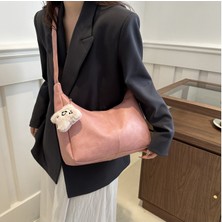 Soou Kadın Tote Çanta Bayan Deri Omuz Çantası Saf Renk Crossbody Çanta (Yurt Dışından)
