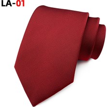 Meticulously Erkek Kravat 8cm Şık Iş Koyu Kırmızı Çizgili Kravat (Yurt Dışından)