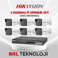 Hikvision 6 Kameralı 4 Mp Ip Güvenlik Kamera Seti (Dahili Mikrofonlu)