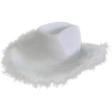 Easra Western Feather Cowboy Cowgirl Hat, Color, Fedora Caps For Party Feather Pure (Yurt Dışından)