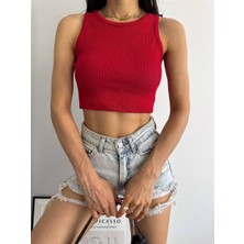 Ate Bijuteri Ve Butik Halter Yaka Full Likralı Kaşkorse Crop