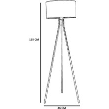 Lumexx Fısco Tripod Eskitme Lambader Silindir Açık Hasır Abajurlu