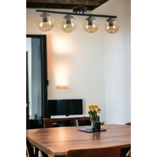 Lumexx Yeni Can 4 Lü Siyah Bal Camlı Avize